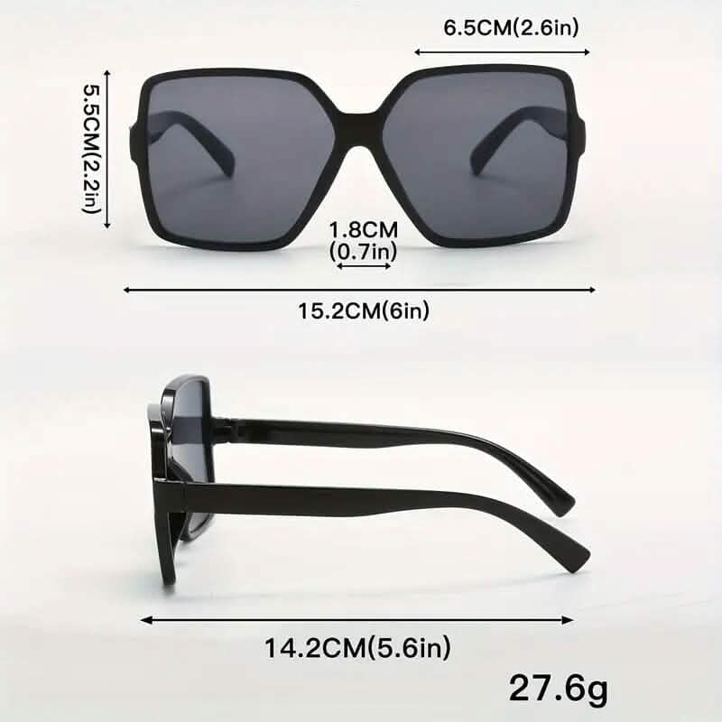 Women's Black Oversized PC Frame Glasses Sunglasses - DailySale