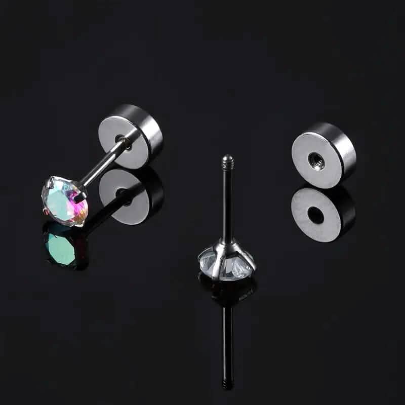 Women's Cubic Zirconia Surgical Stainless Steel Flat Back Earrings Earrings - DailySale