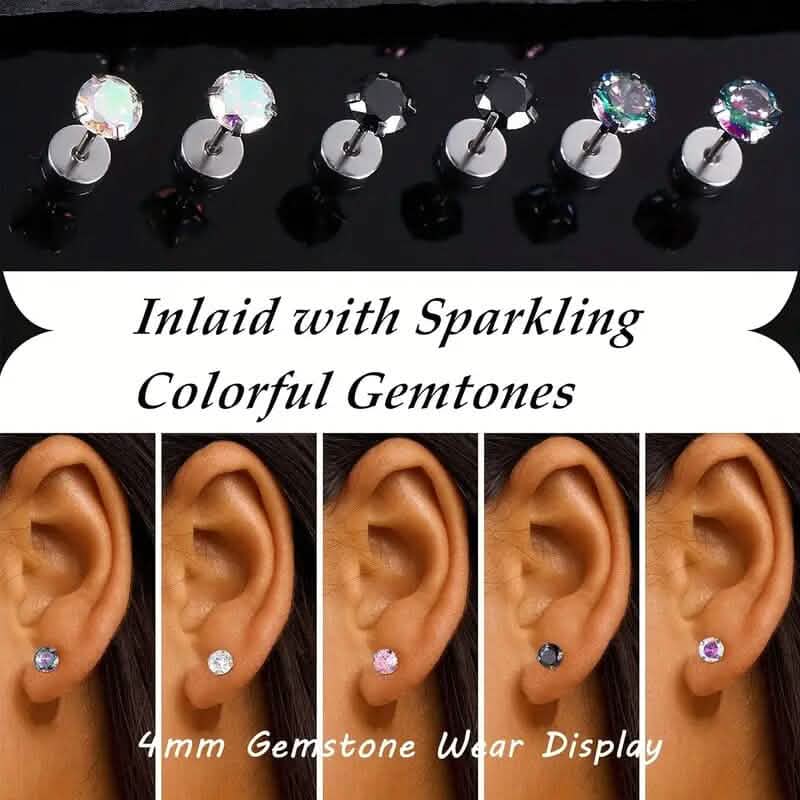 Women's Cubic Zirconia Surgical Stainless Steel Flat Back Earrings Earrings - DailySale