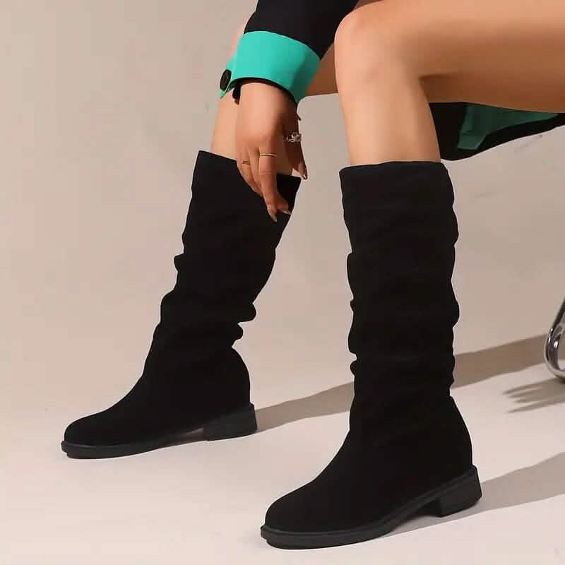Women's Slouchy Mid Calf Boots - Khaki / 5 Women's Slouchy Mid Calf Boots - Khaki / 5