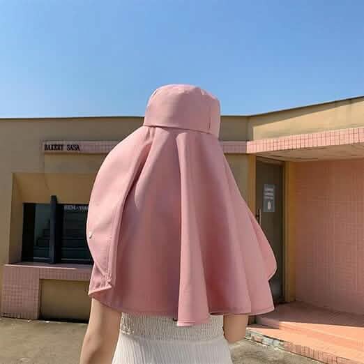 Women's Wide Brim Shawl Sun Hat with Neck Cover Hats - DailySale