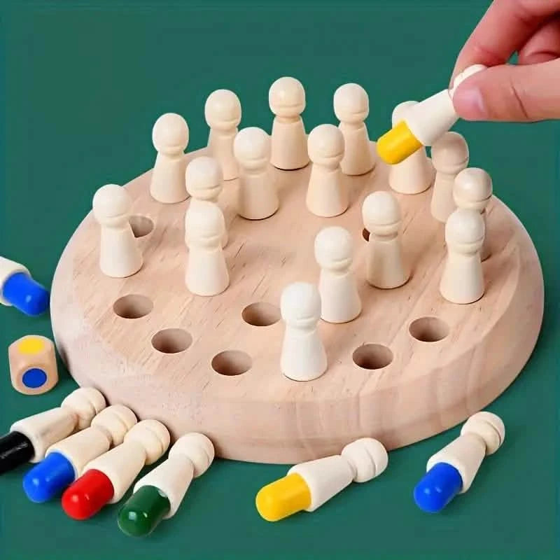 Wooden Memory Match Game - Educational Chess Puzzle for Kids & Adults Toys & Games - DailySale