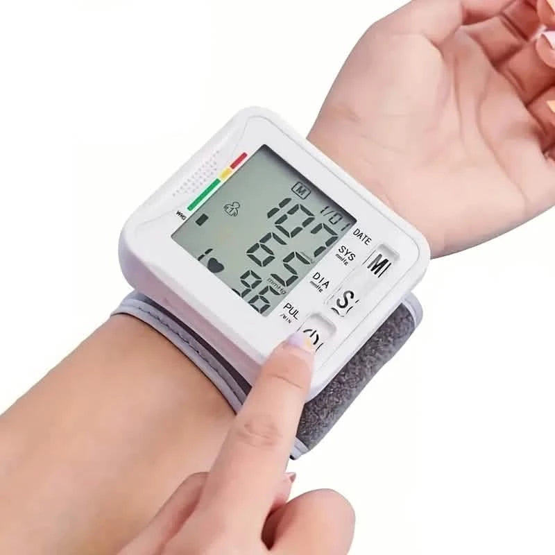 Wrist Blood Pressure Monitor with LCD Display, Adjustable Cuff with Irregular Heartbeat Detection Wellness - DailySale