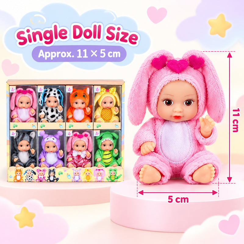 Single doll size approximately 11 by 5 centimeters