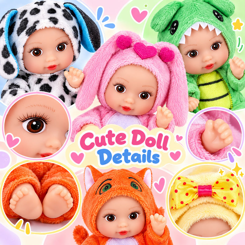 Close up of the painted doll face details