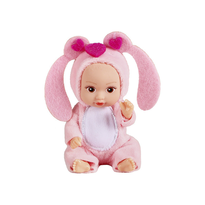 Pink bunny costume mini doll