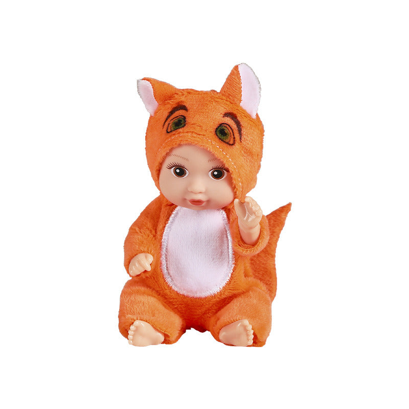 Orange fox costume mini doll