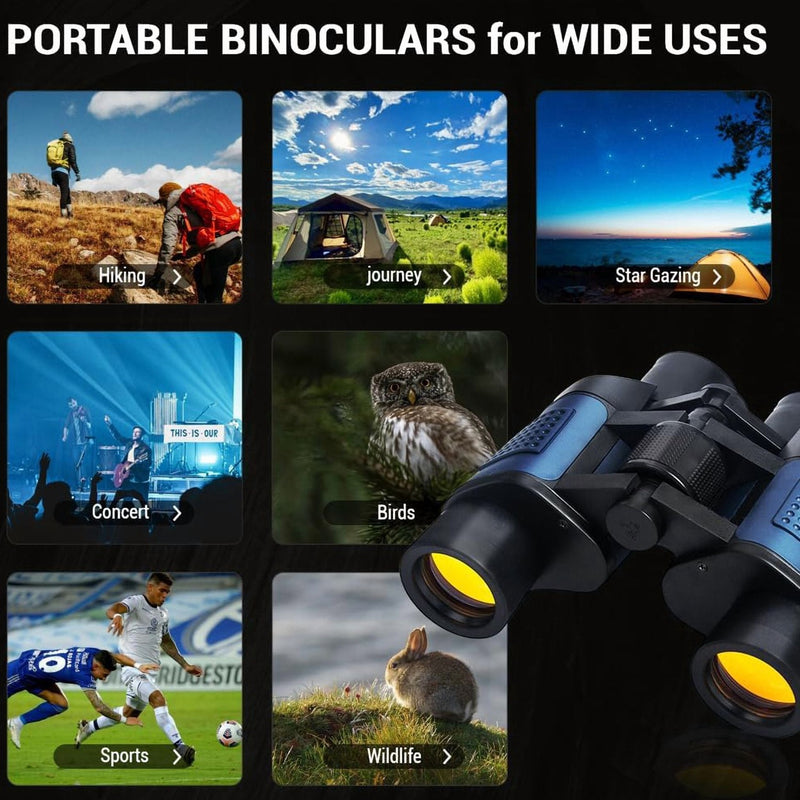Use cases including hiking, travel, stargazing, concerts, birds, sports and wildlife