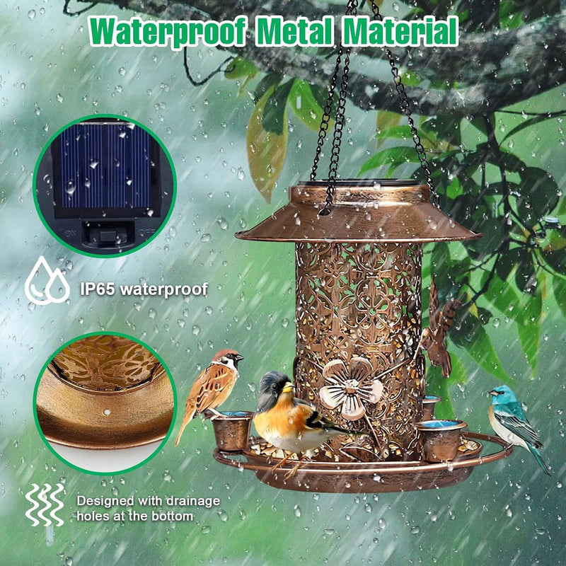 Waterproof metal construction with IP65 rating and drainage holes in the base