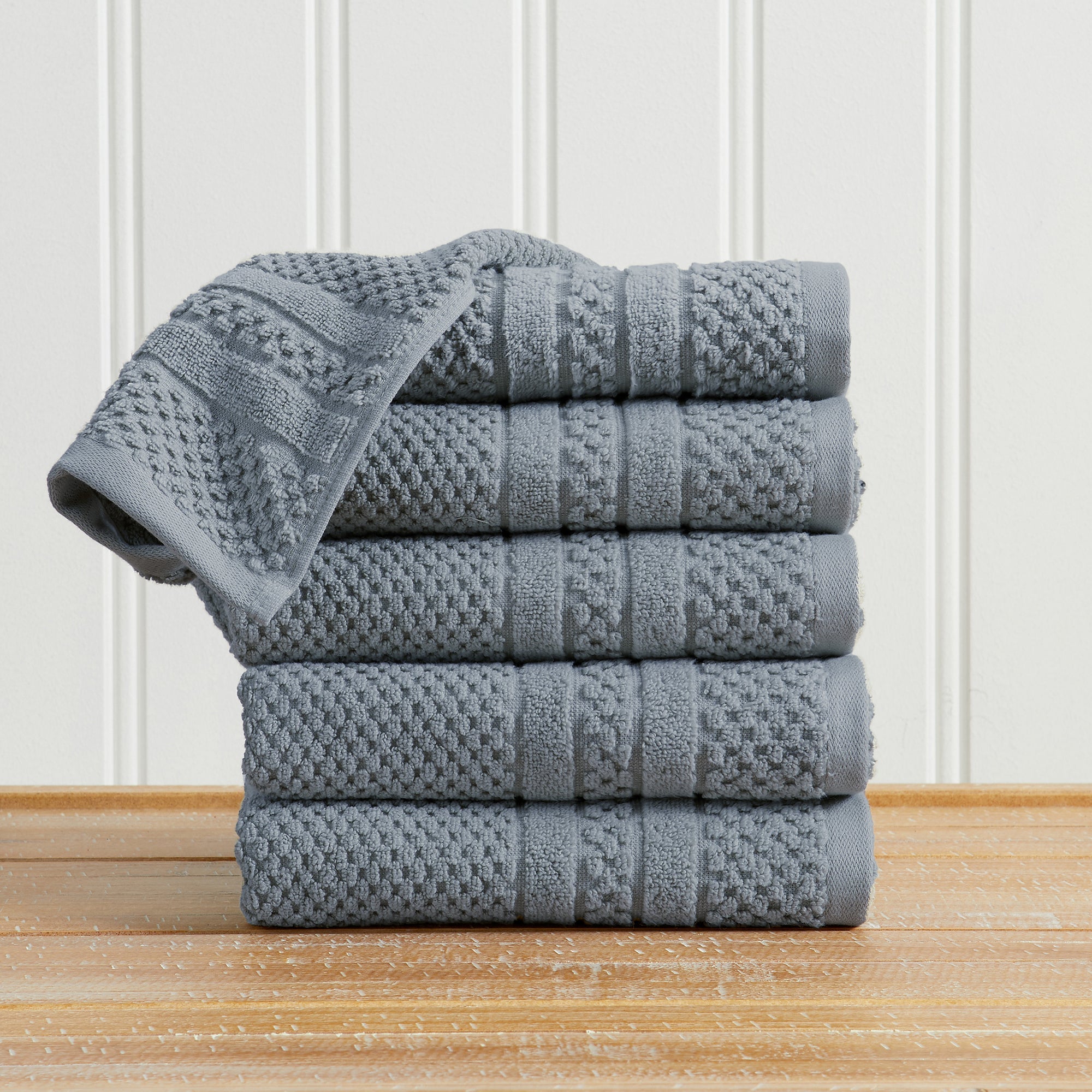 100% Cotton Checkered Jacquard Bath Towel Set - Giuliana Collection