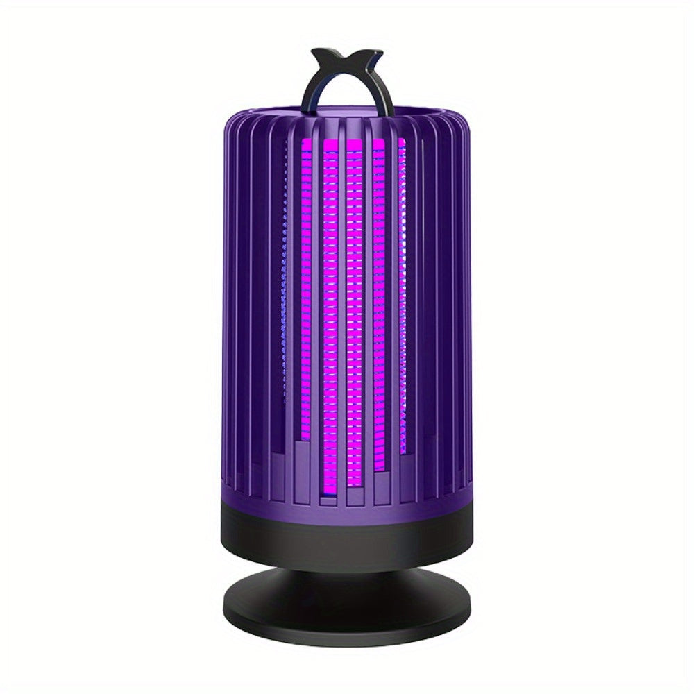 Purple electric bug zapper with UV light grid
