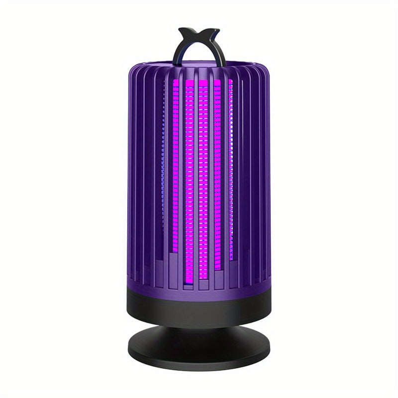Purple electric bug zapper with UV light grid