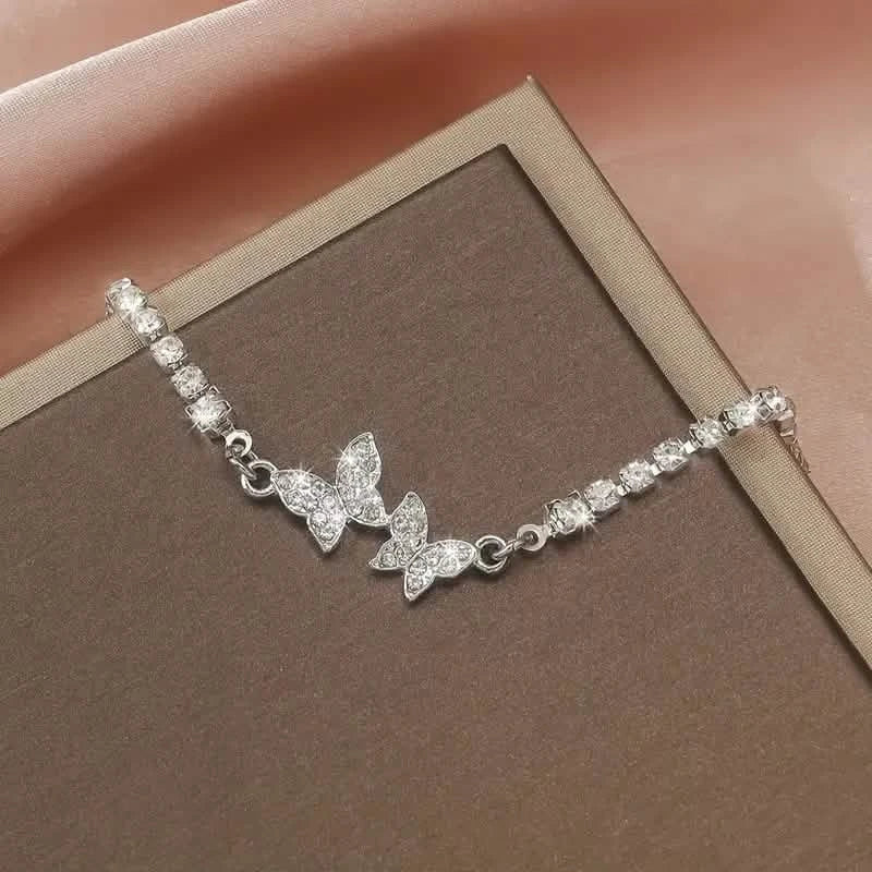 Zinc Alloy Glittering Butterfly Rhinestone Bracelet for Women Bracelets - DailySale