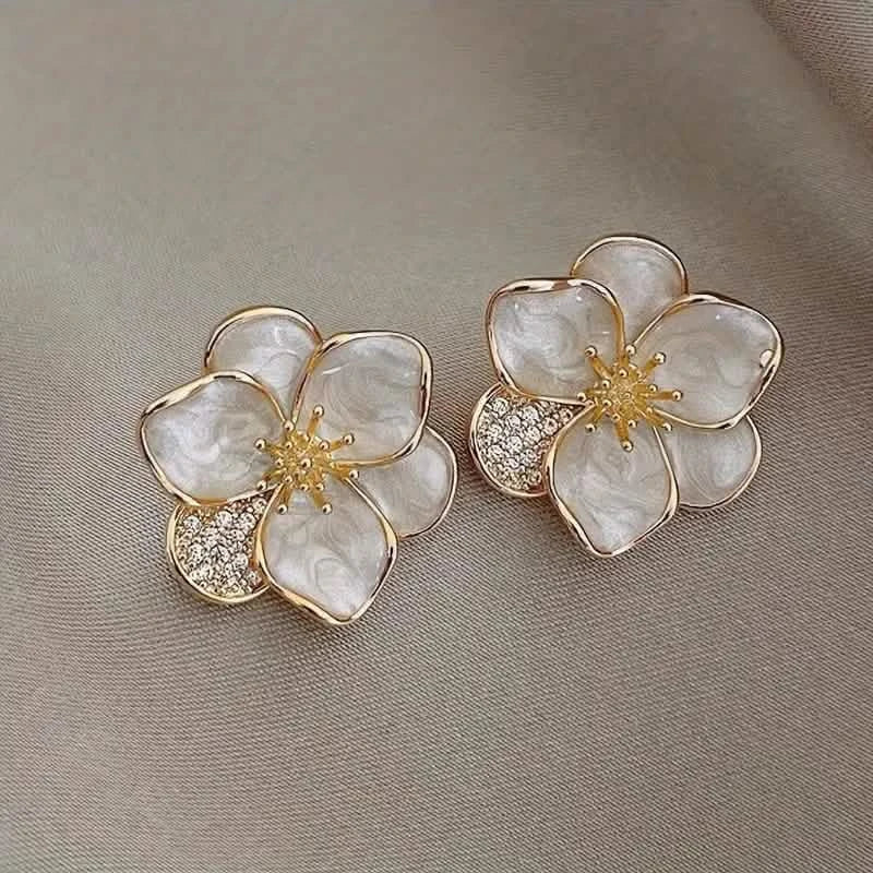 Zinc Alloy Pretty Sweet Flower Design Stud Earrings Earrings - DailySale