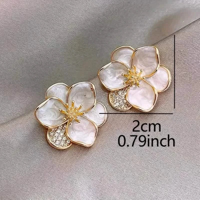 Zinc Alloy Pretty Sweet Flower Design Stud Earrings Earrings - DailySale