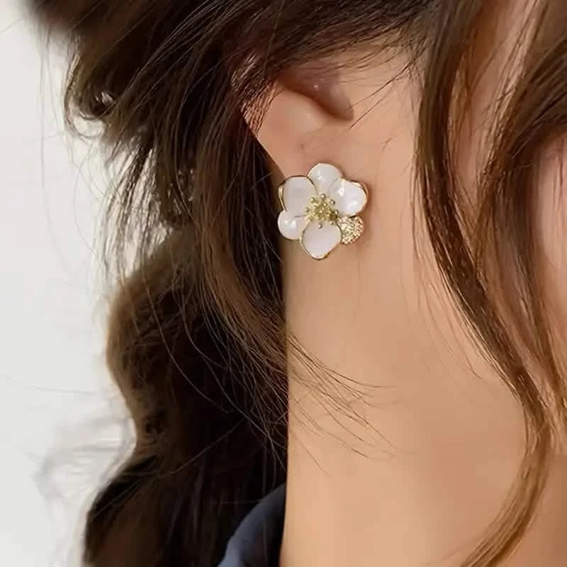 Zinc Alloy Pretty Sweet Flower Design Stud Earrings Earrings - DailySale