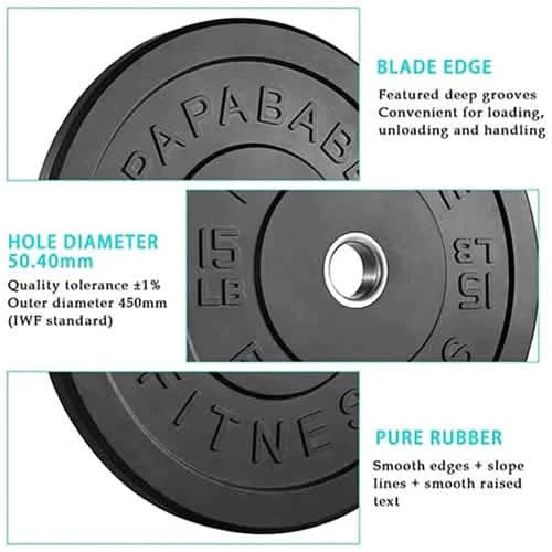 1-Pair: Bumper Plates 2-Inch Bumpers Olympic Weight Plate Fitness - DailySale