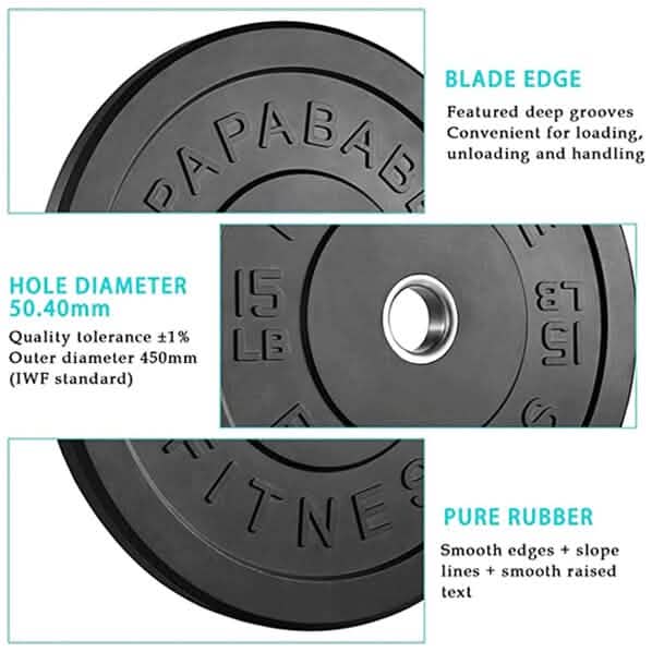 1-Pair: Bumper Plates 2-Inch Bumpers Olympic Weight Plate Fitness - DailySale