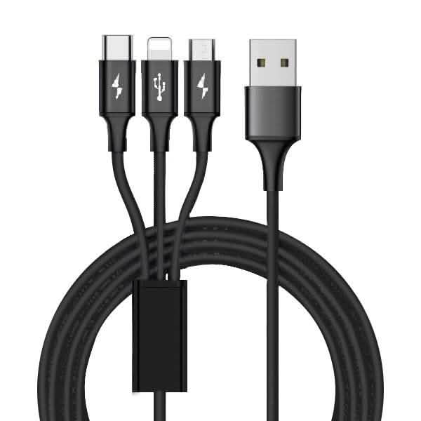 10 Foot High Speed 3-in-1 Lightning Micro & USB-C Charging Cable Mobile Accessories - DailySale