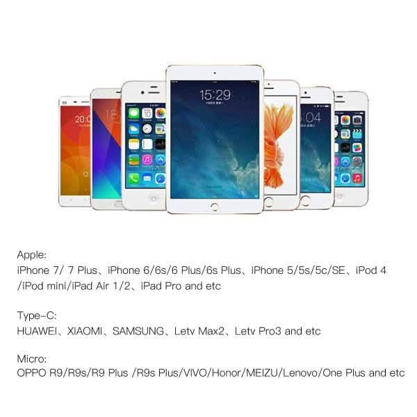 10 Foot High Speed 3-in-1 Lightning Micro & USB-C Charging Cable Mobile Accessories - DailySale