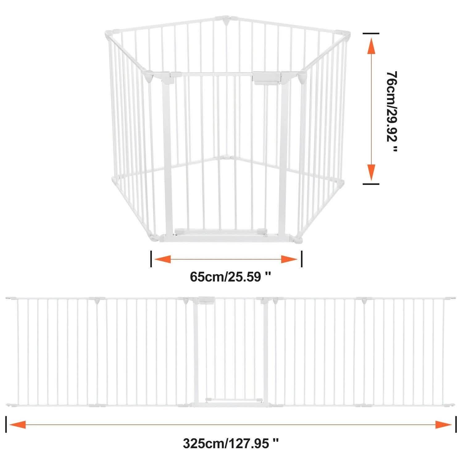 10 ft Wide Baby Gate Playard Satey Rail Fence Barrier Room Divider 5 Panels Baby - DailySale