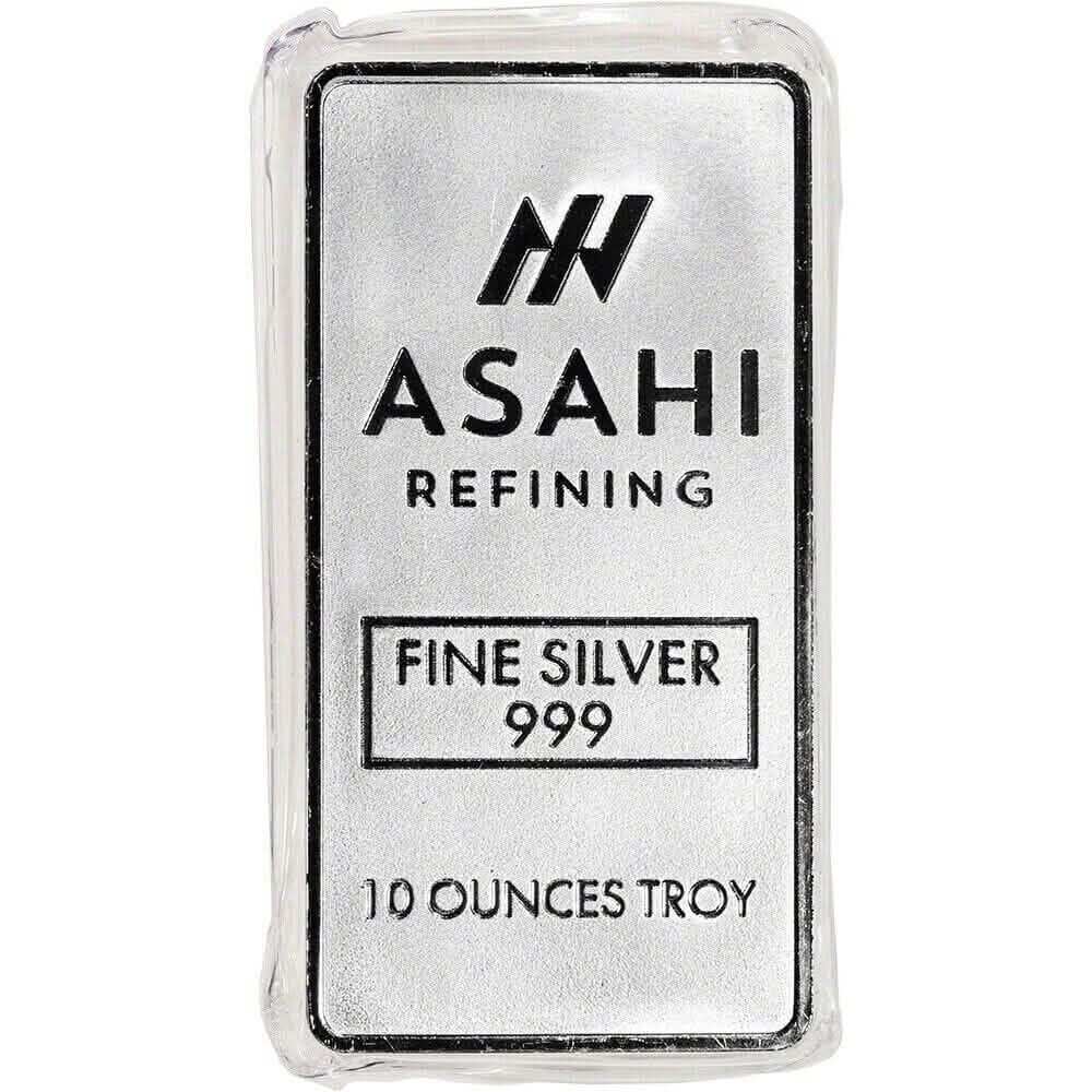 10 oz. Silver Bar - Asahi Refining - .999 Fine Silver in Sealed Protective Plastic Everything Else - DailySale