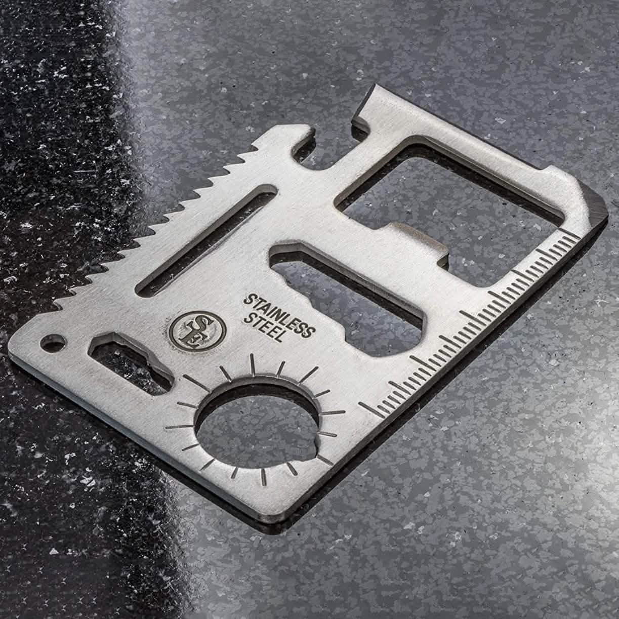 10-Pack: 11-in-1 Stainless Steel Survival Pocket Tool Sports & Outdoors - DailySale