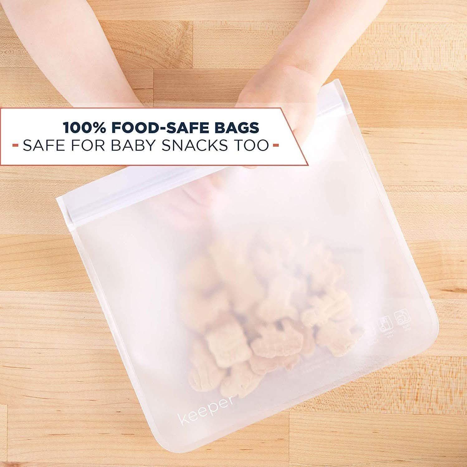 10-Pack: 32 oz Keeper Reusable Ziplock Bags Kitchen Essentials - DailySale