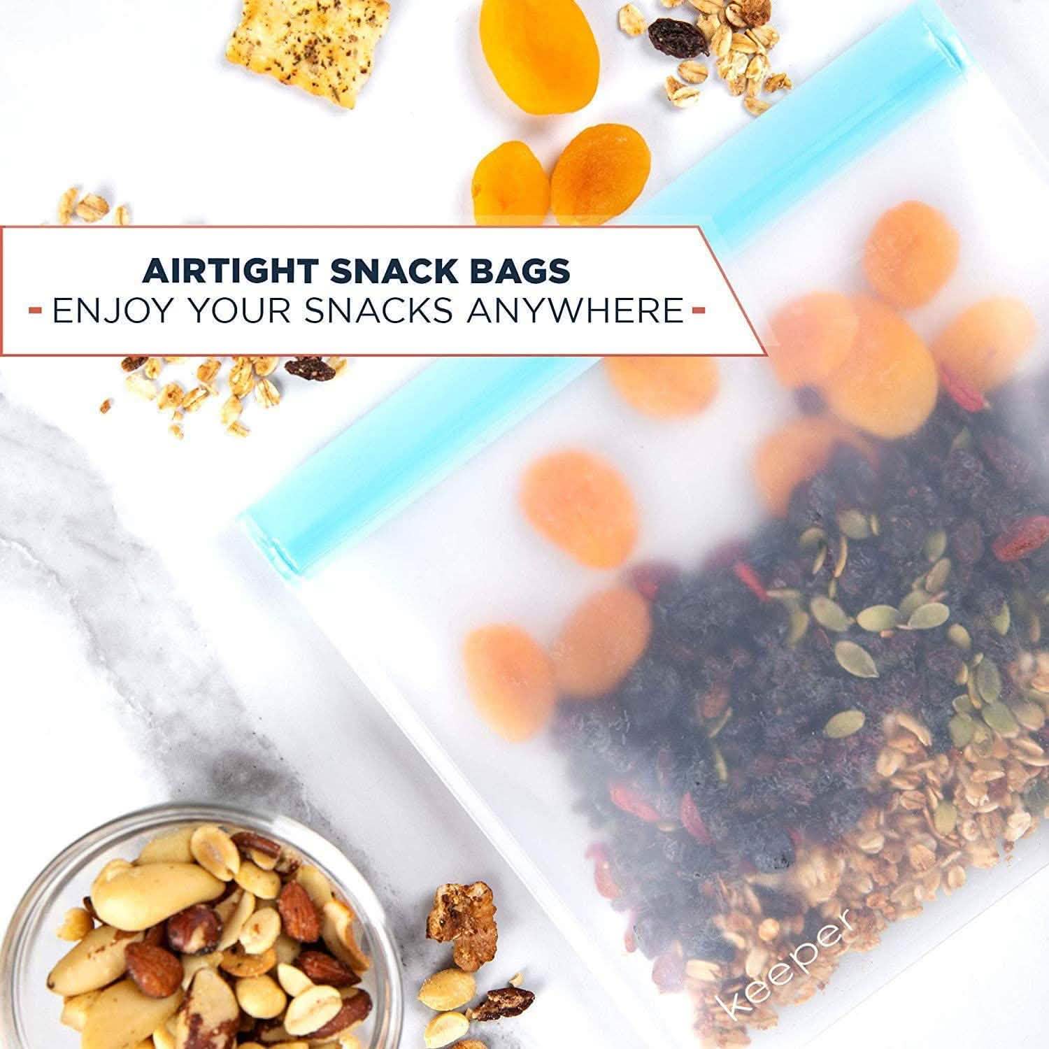 10-Pack: 32 oz Keeper Reusable Ziplock Bags Kitchen Essentials - DailySale