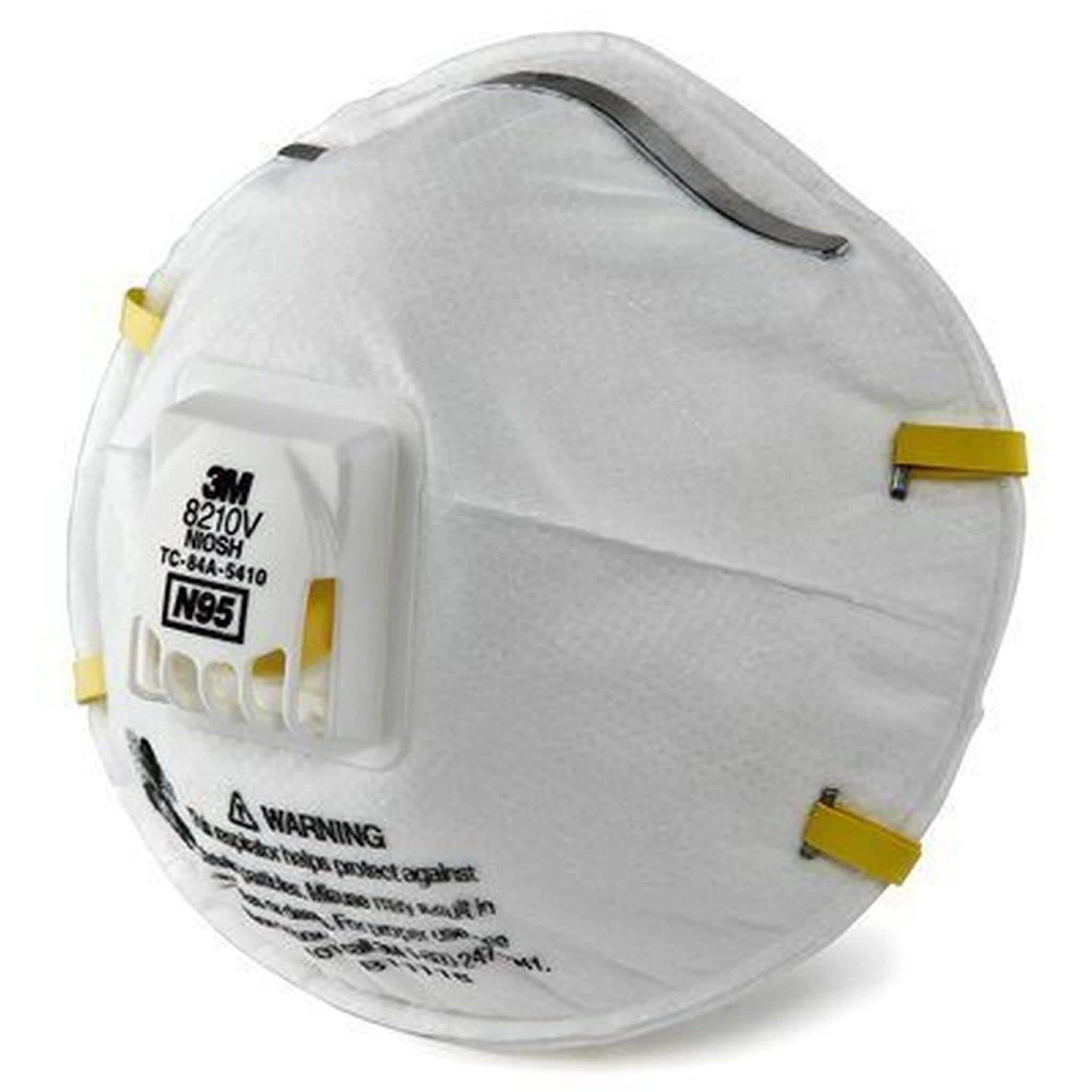 10-Pack: 3M N95 Particulate Respirator Mask with Cool Flow Valve 8210V Face Masks & PPE - DailySale