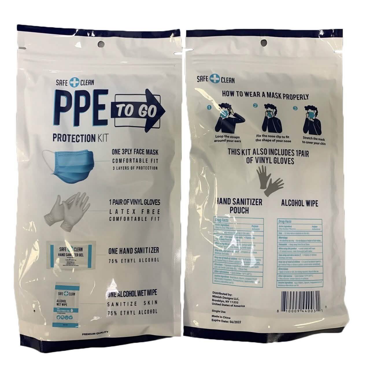 10-Pack: All-In-One Personal Protection Kit To Go Face Masks & PPE - DailySale