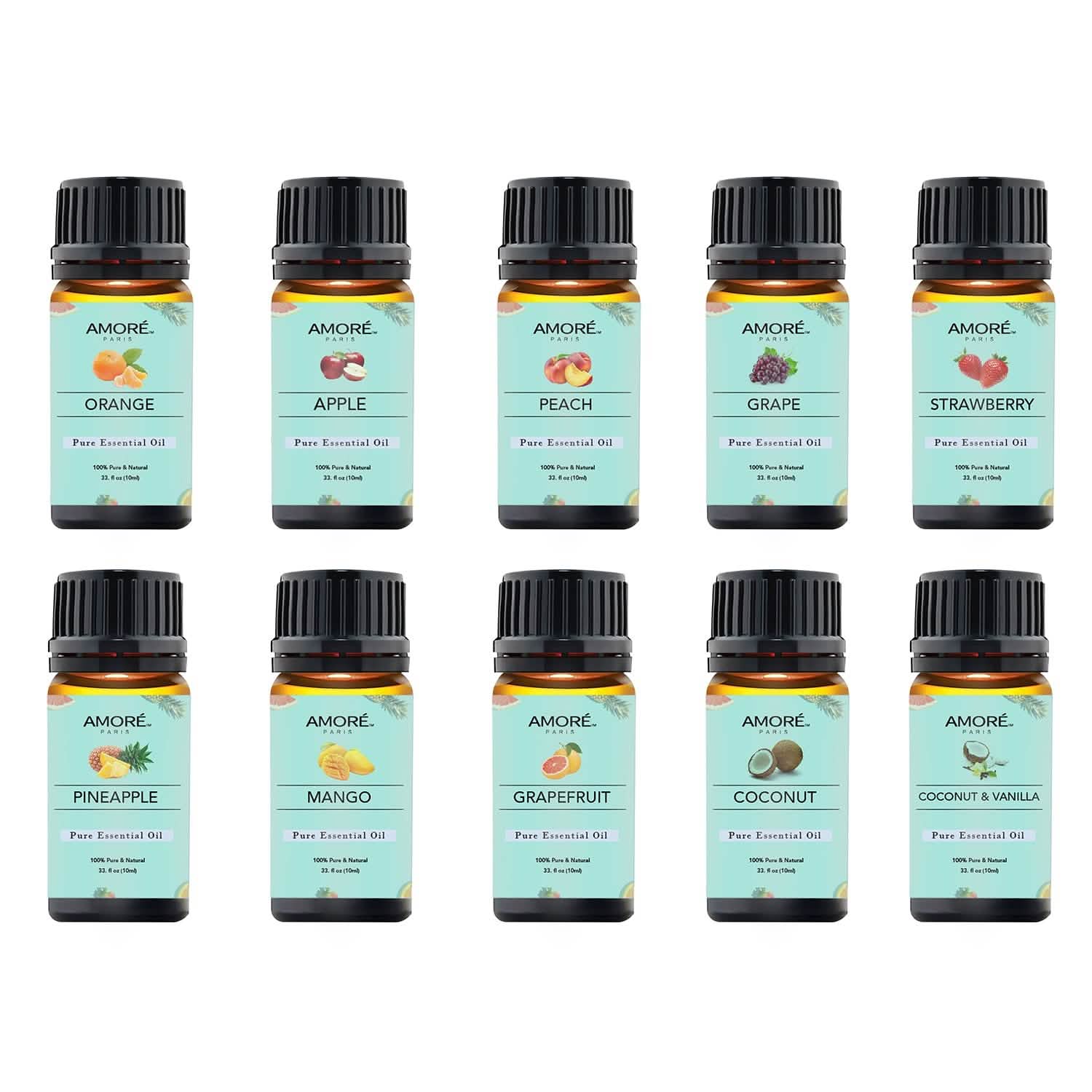 10-Pack: Fruity Fragrance Premium Aromatherapy Diffuser Oils Set For Candle & Soap Making Wellness - DailySale