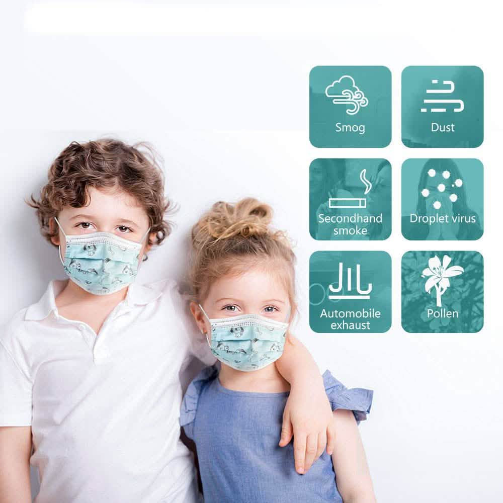 10-Pack: Kids Disposable Face Mask Face Masks & PPE - DailySale