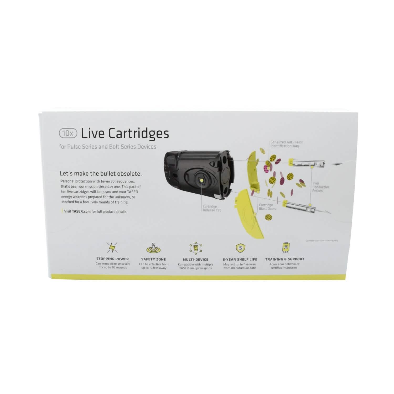 10-Pack: Live Cartridges for TASER C2/Bolt/Pulse/Pulse+ Tactical - DailySale