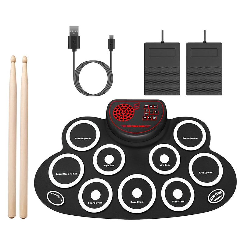 10 Pads Electric Drum Set Foldable Toys & Games - DailySale