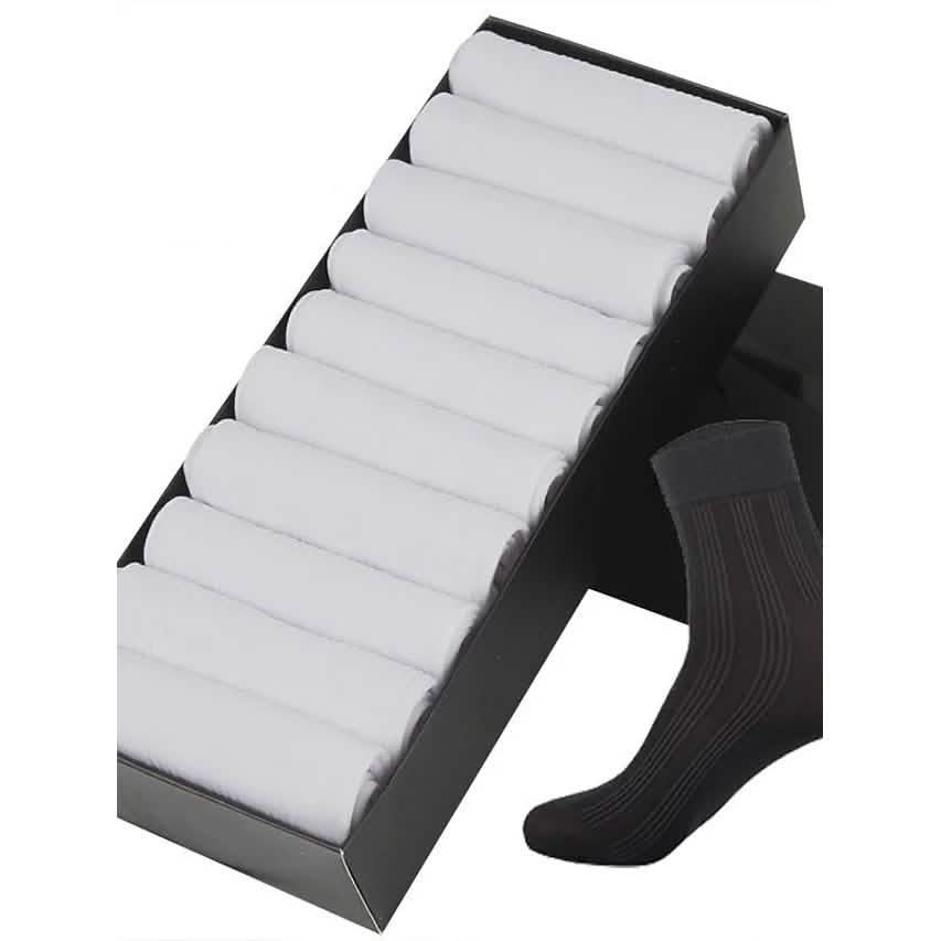 10-Pairs: Socks Solid Colored Warm Spring & Summer Men's Shoes & Accessories White - DailySale