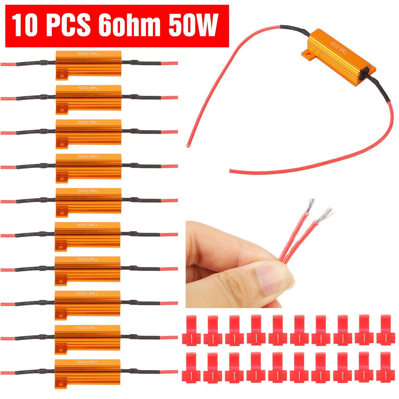 10-Piece: 50W 6Ohm Load Resistor Household Batteries & Electrical - DailySale
