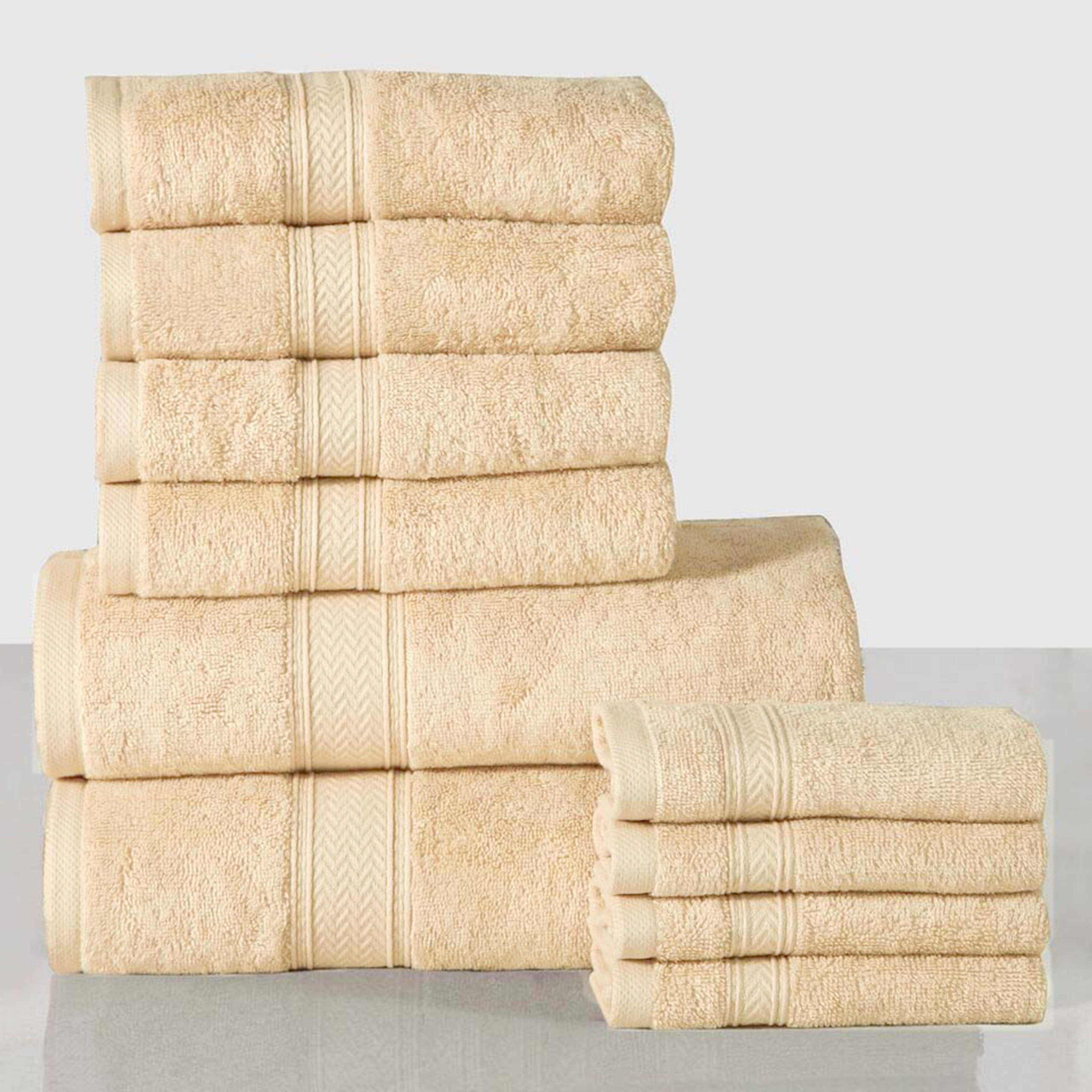 10-Piece: 600 GSM Lux Soft Cotton Towel Set Home Essentials Beige - DailySale