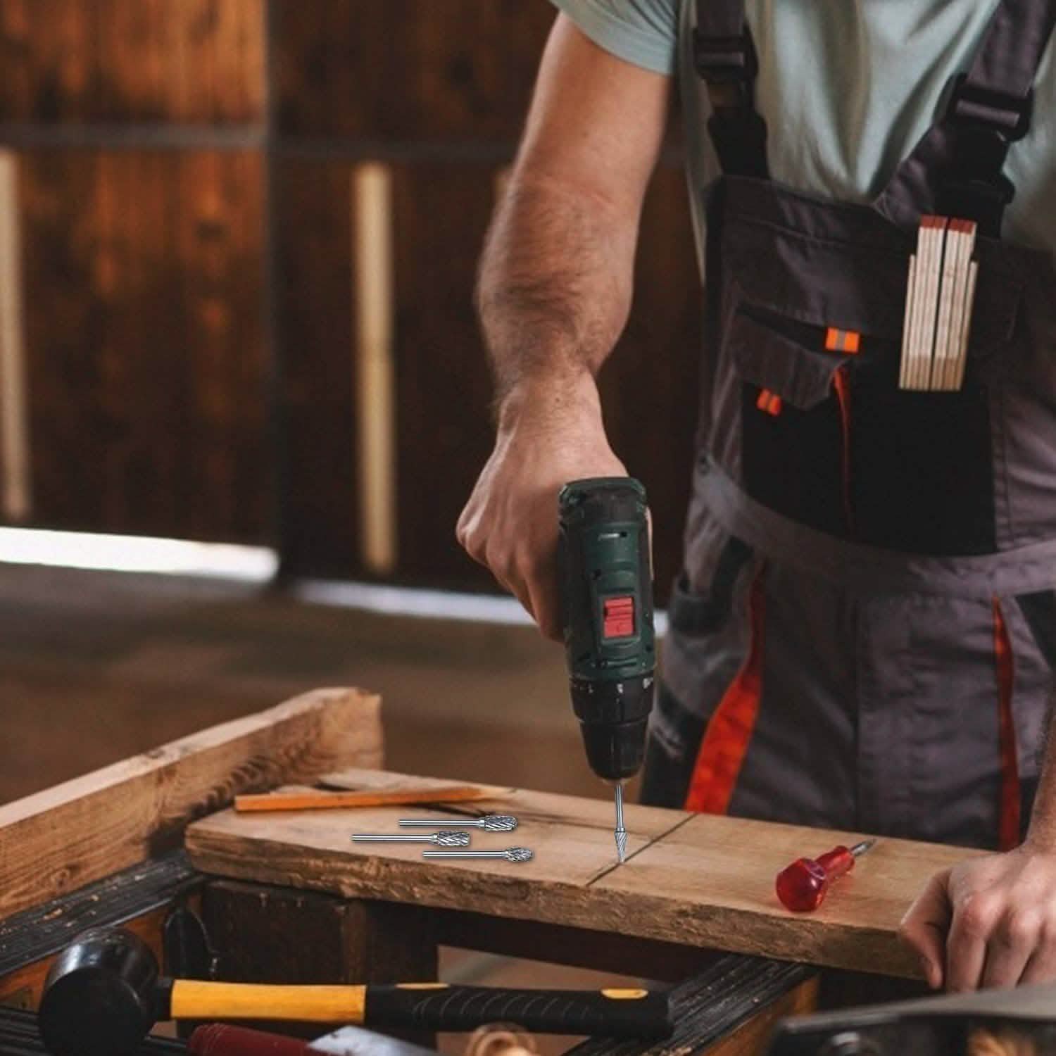 10-Piece: Double Cut Carbide Rotary Die Grinder Bit Set Home Improvement - DailySale