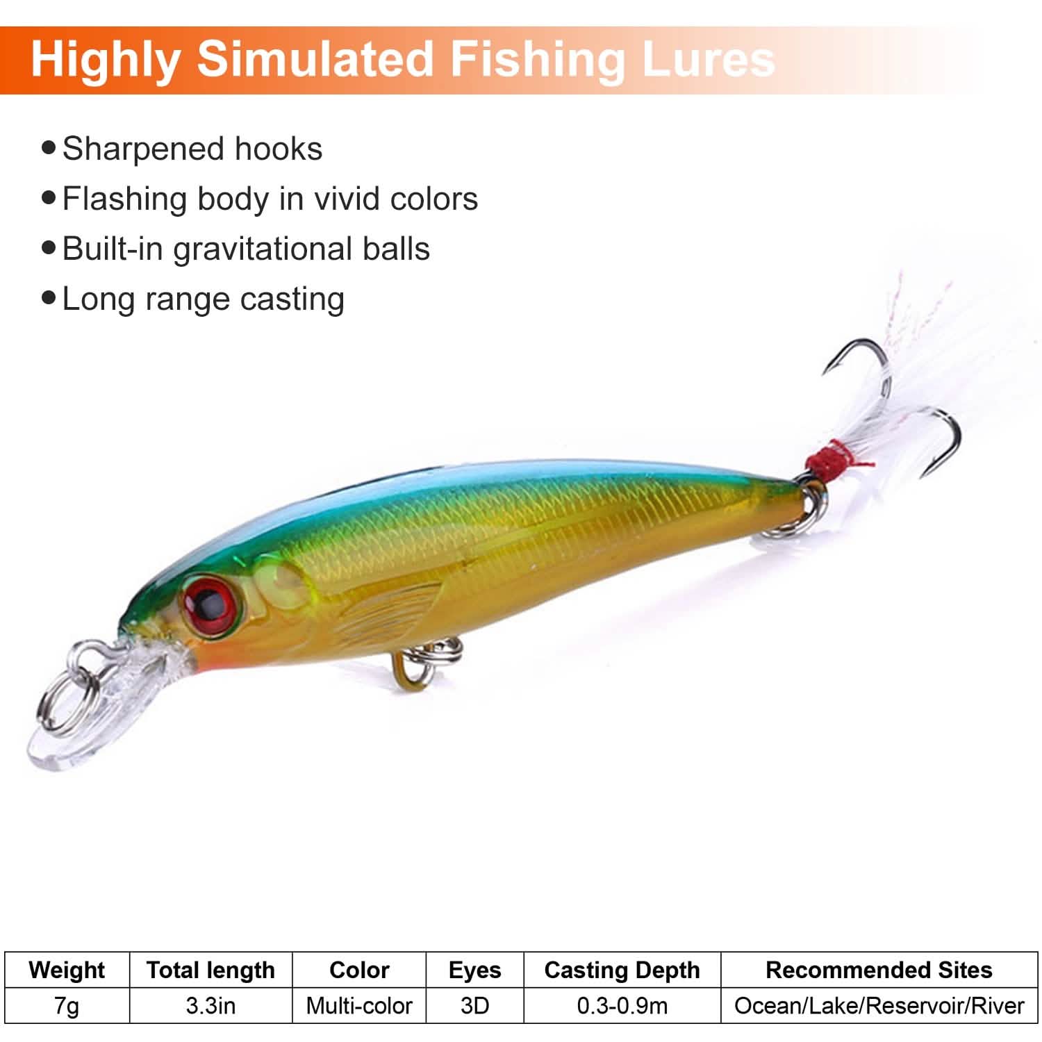 10-Piece: Fishing Lures Kit Sports & Outdoors - DailySale