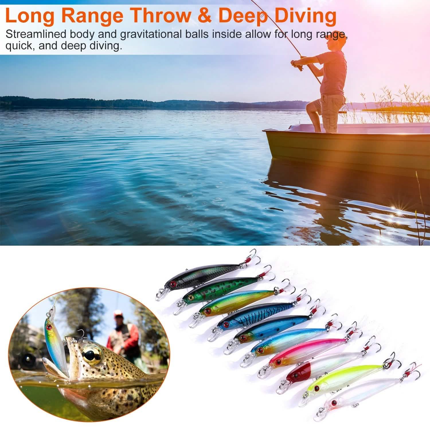 10-Piece: Fishing Lures Kit Sports & Outdoors - DailySale