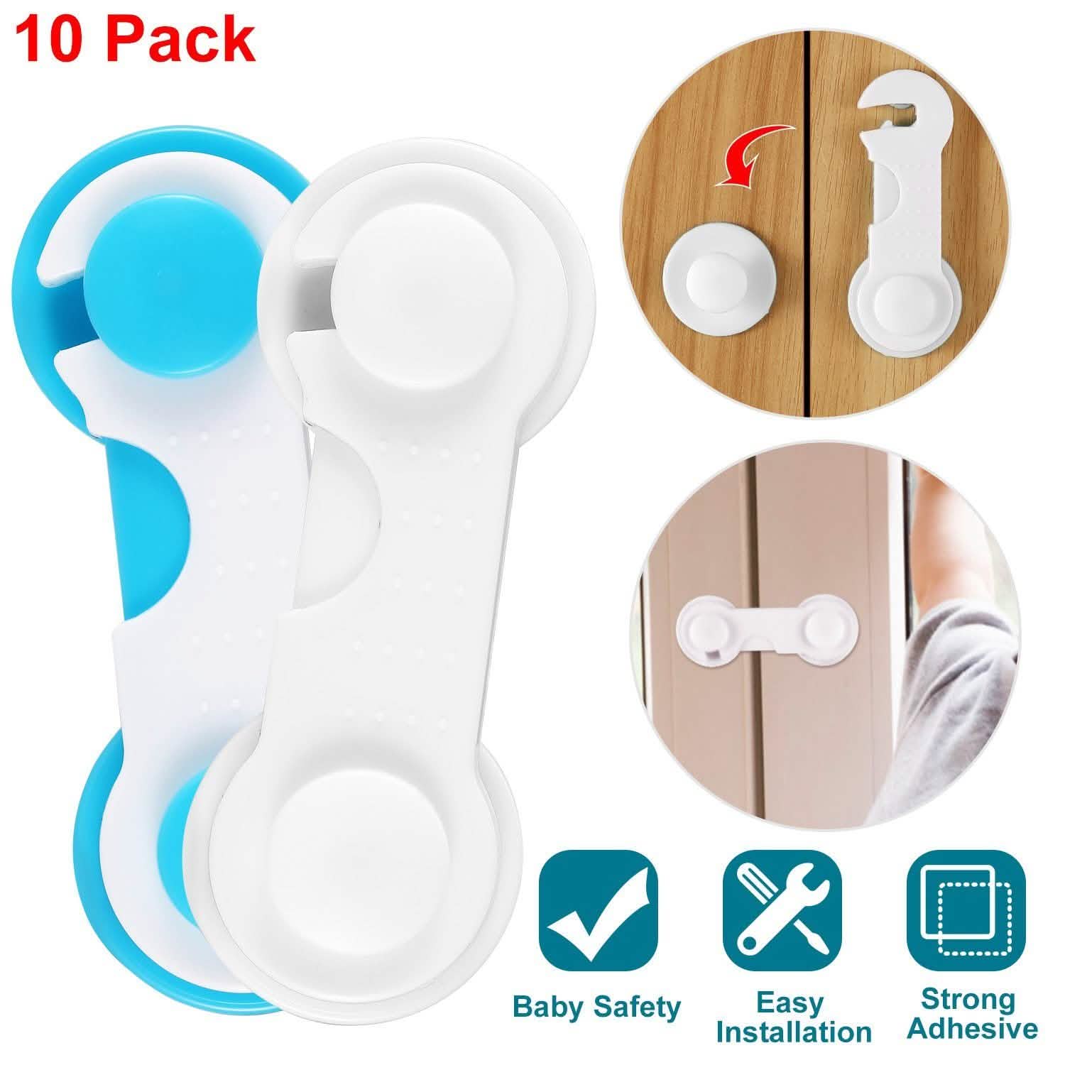 10-Piece: Kids Cabinet Strap Safety Locks Baby - DailySale