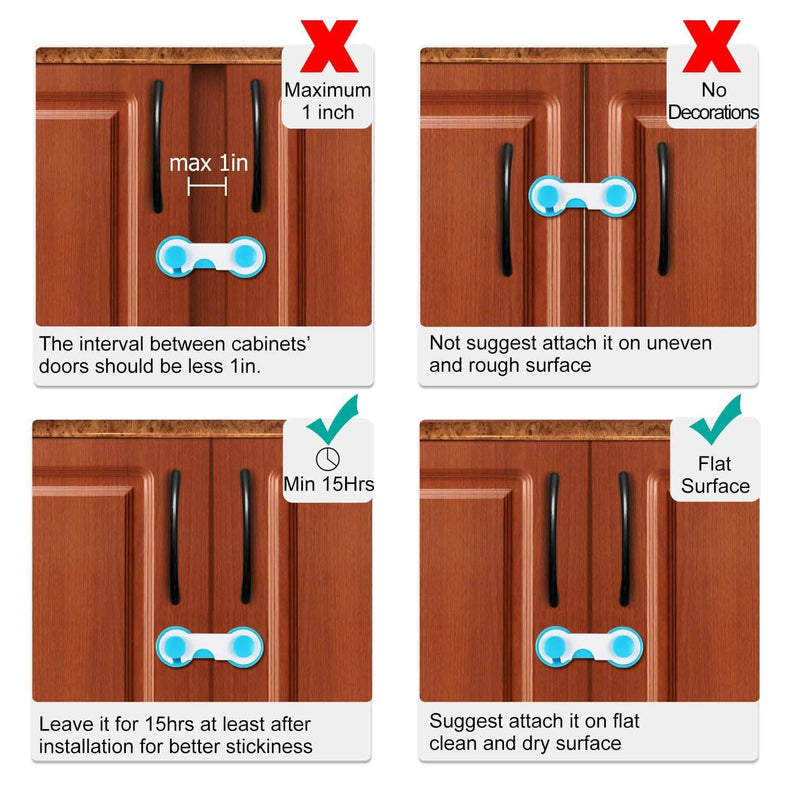 10-Piece: Kids Cabinet Strap Safety Locks Baby - DailySale