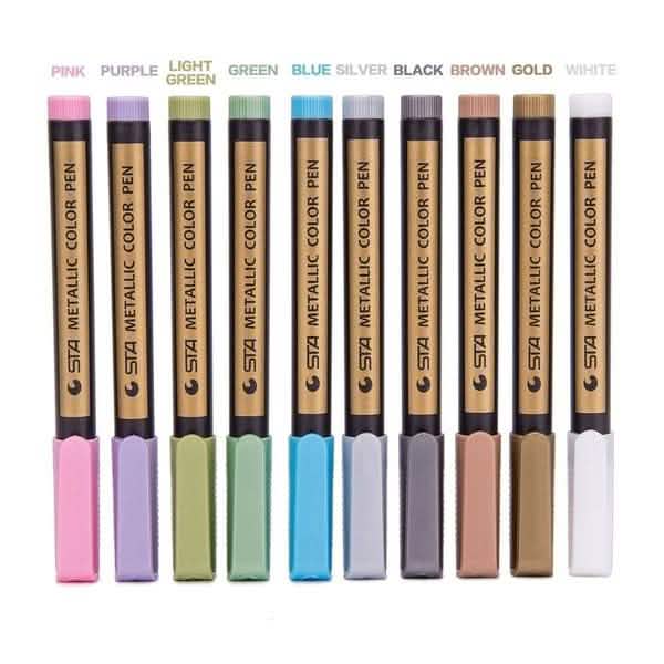 10-Piece: Metallic Paint Marker Pen Permanent Art & Craft Supplies - DailySale