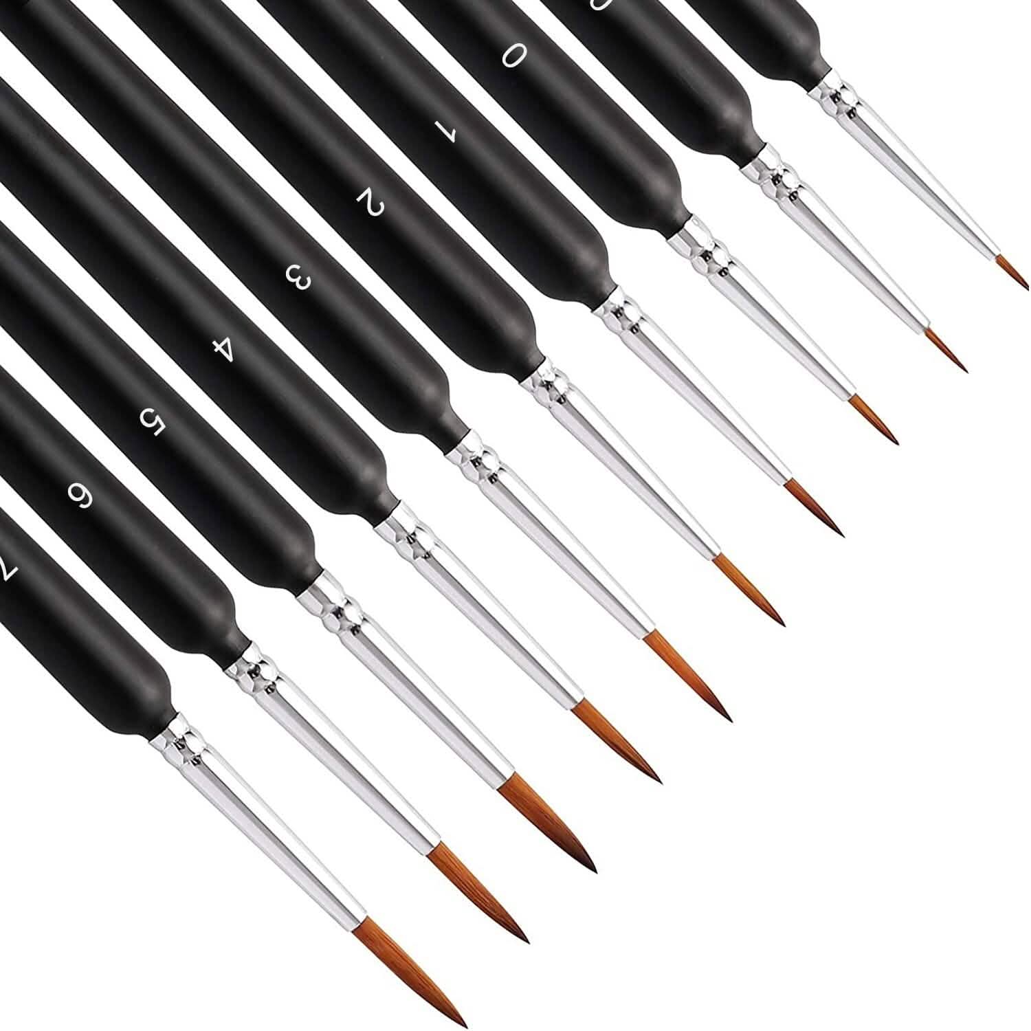 10-Piece: Miniature Detail Paint Brush Set Arts & Crafts - DailySale