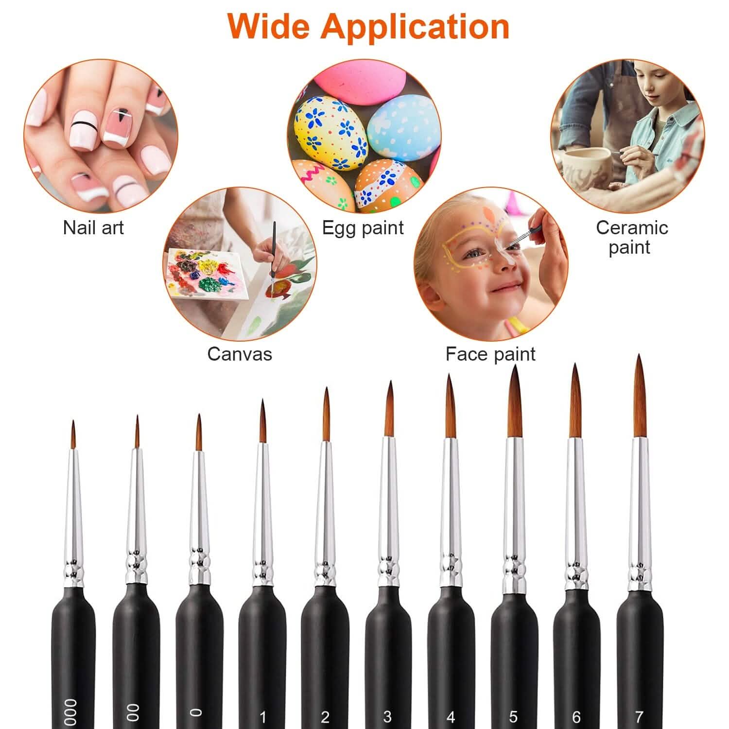 10-Piece: Miniature Detail Paint Brush Set Arts & Crafts - DailySale