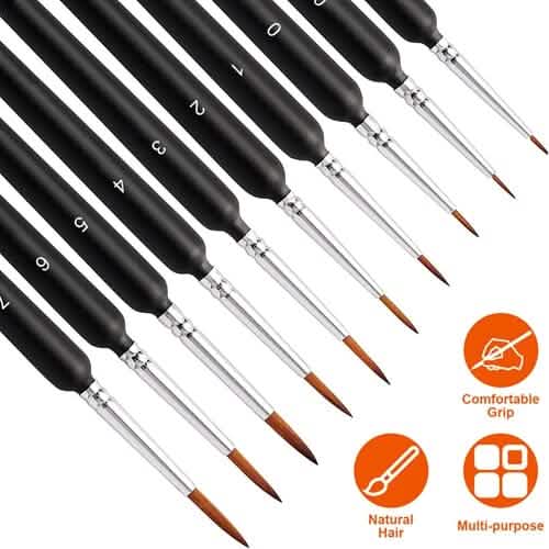 10-Piece: Miniature Detail Paint Brush Set Arts & Crafts - DailySale