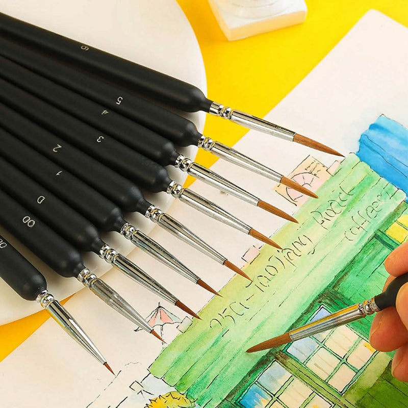 10-Piece: Miniature Detail Paint Brush Set Arts & Crafts - DailySale