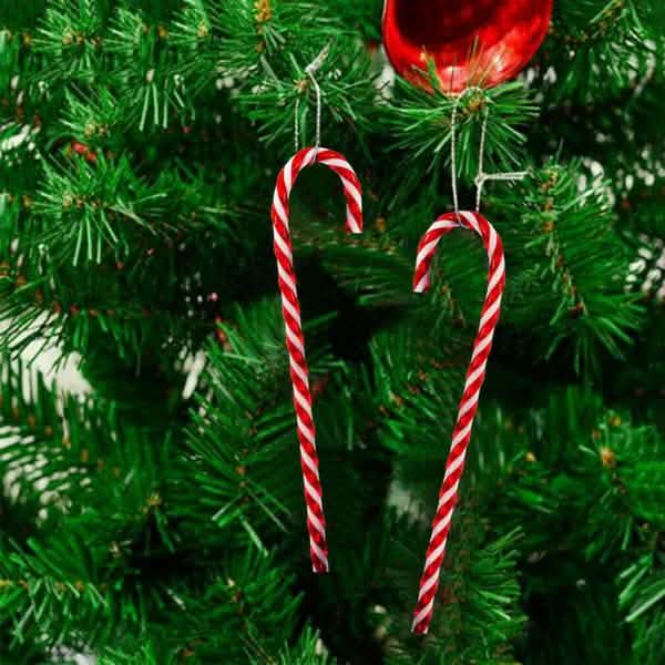 10-Piece: Plastic Candy Cane Ornaments Holiday Decor & Apparel - DailySale