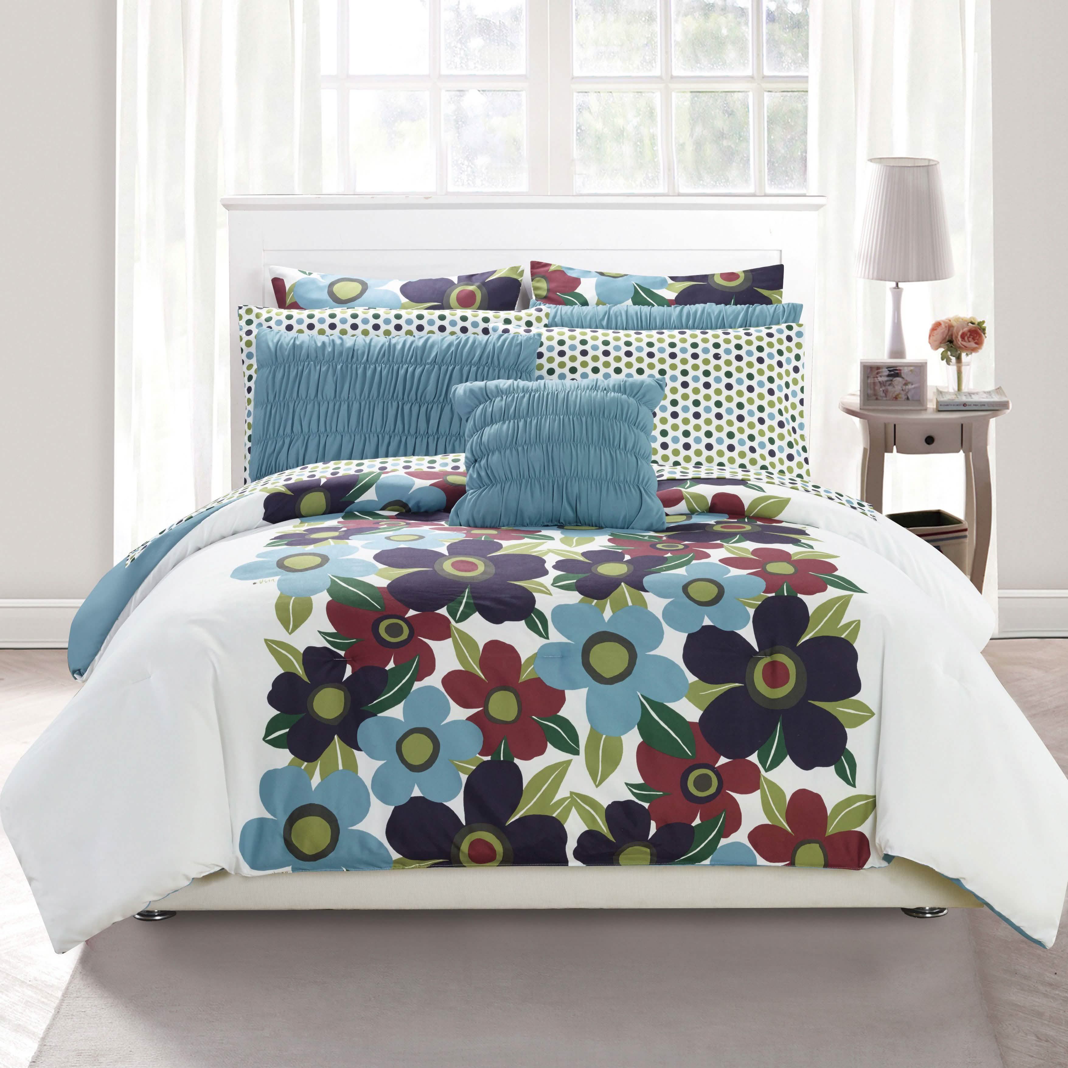 10-Piece Set: Oversized Floral Comforter Set Bedding - DailySale